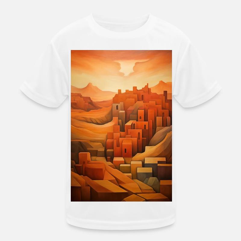 Illustration einer Wüstenlandschaft Kinder Funktions-T-Shirt