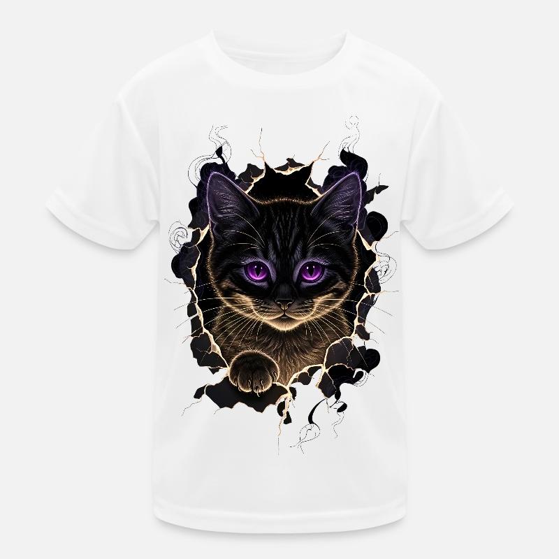 Katze Zerrissenes Tuch - Süßes Gothic  Kinder Funktions-T-Shirt