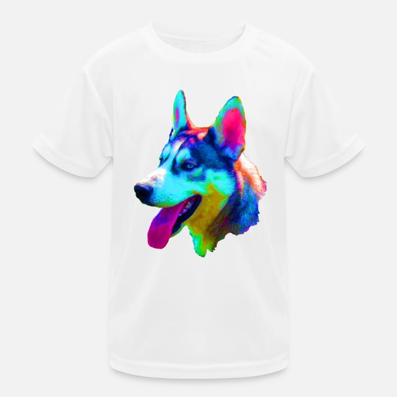 Husky Dog Head Pop Art Kids Functional T-Shirt