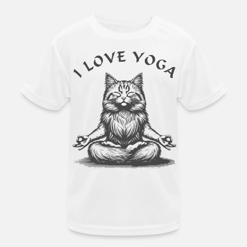 ChatsYoga Lotus Pose T-shirt sport Enfant