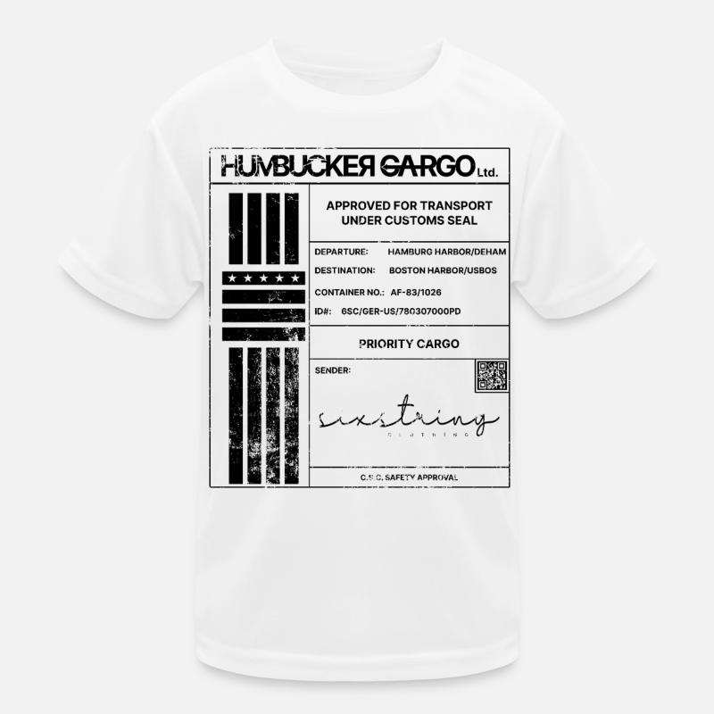 Shipping Label, black Kids Functional T-Shirt