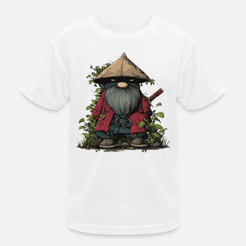 Lustiger Ninja-Gartenzwerg mit Schwert Kinder Funktions-T-Shirt