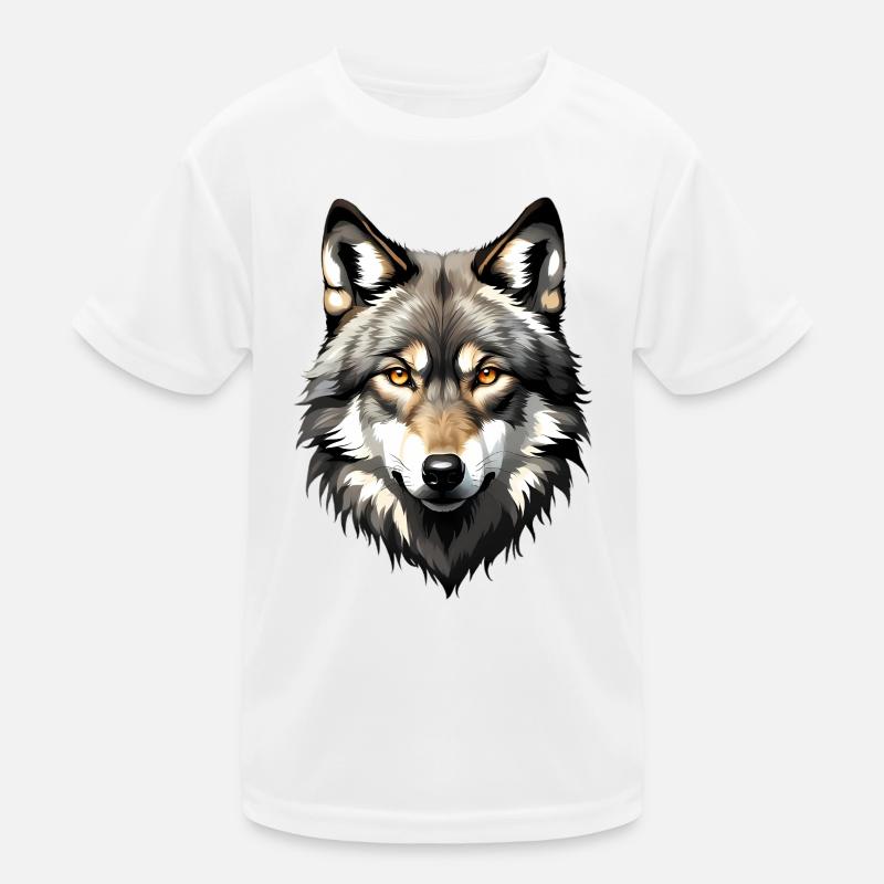 Wolf Head Portrait Kids Functional T-Shirt