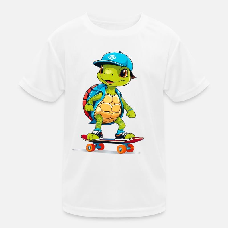 Schildkröte Skateboardheld Kinder Funktions-T-Shirt