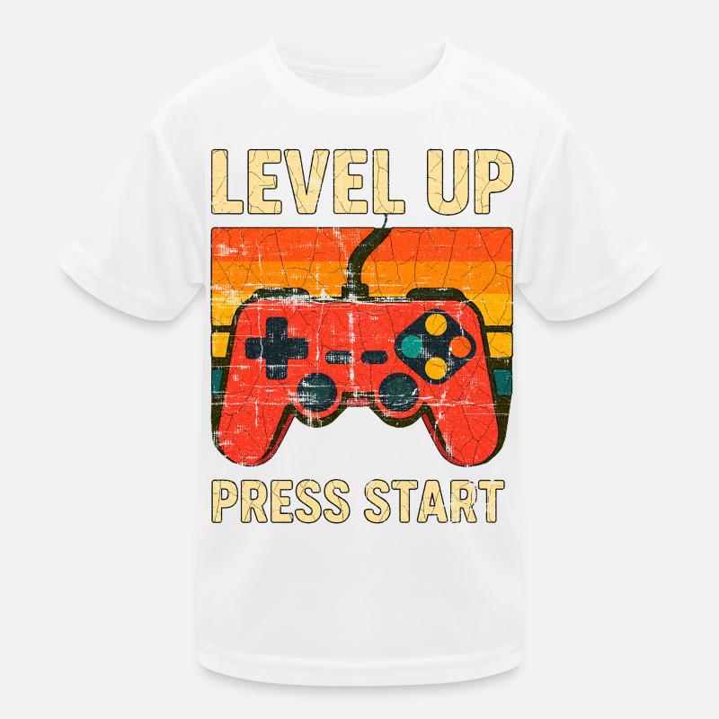 Level Up Retro-Controller-Kunst Kinder Funktions-T-Shirt