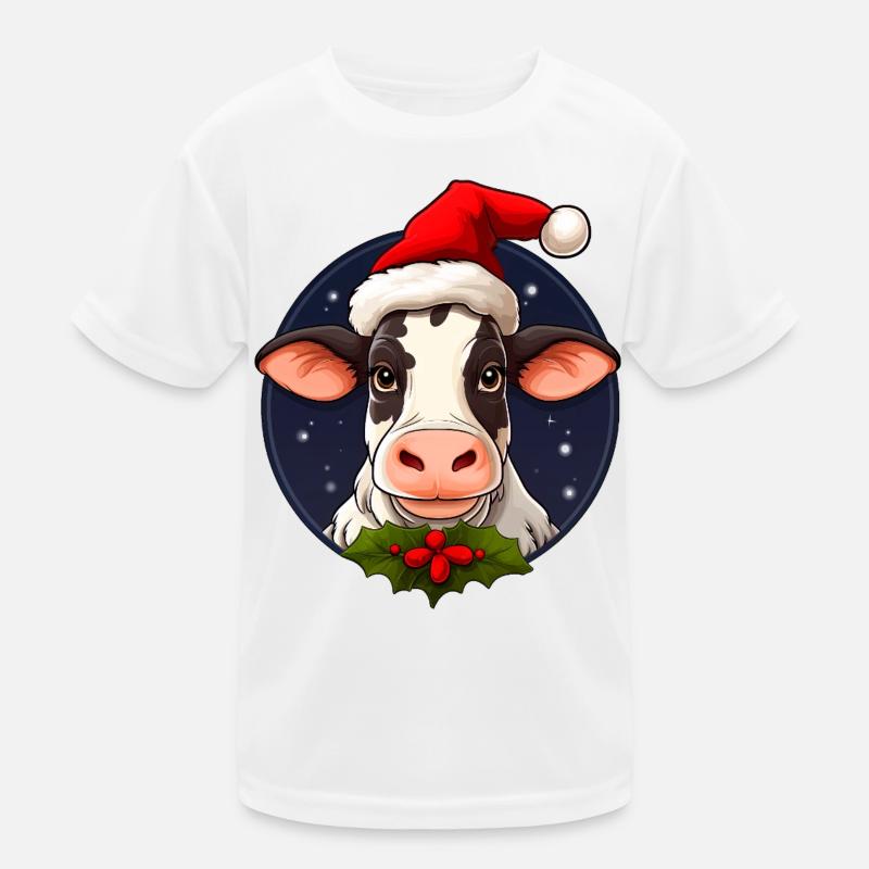 Cows Christmas Kids Functional T-Shirt
