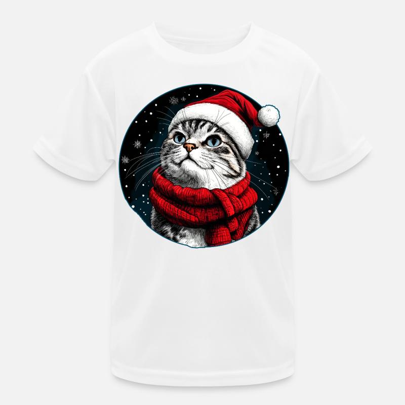 Chats Noël / Père Noël Chat T-shirt sport Enfant