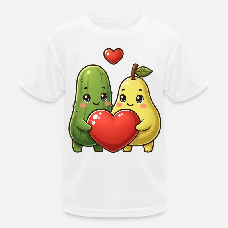 Cœurs Fruits Concombre Poire T-shirt sport Enfant