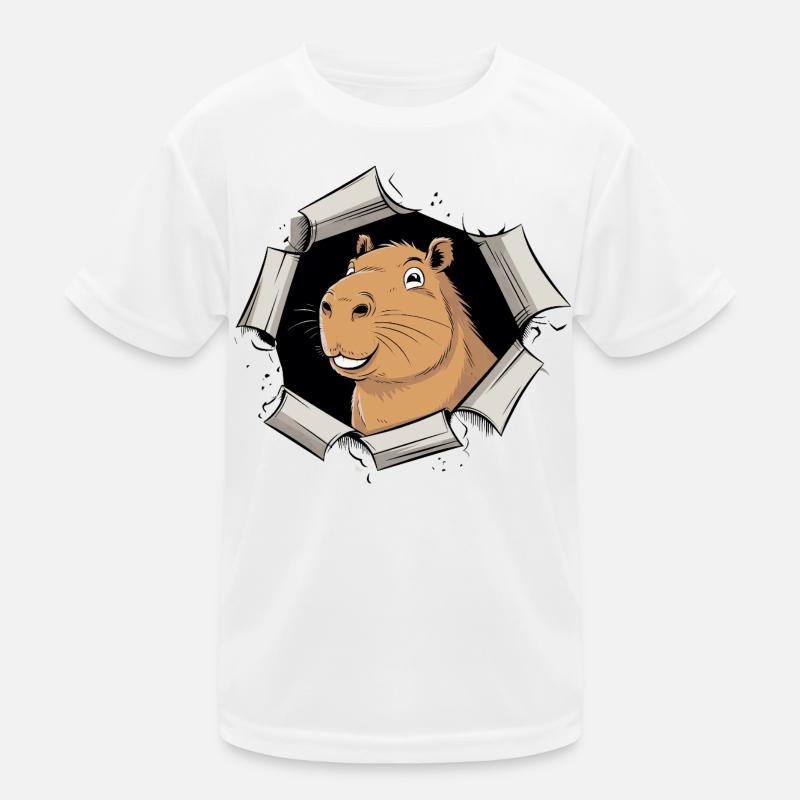 Capybara Comic – Peaceful Breakthrough Kids Functional T-Shirt