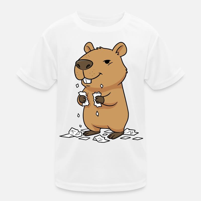 Capybara mange ses devoirs T-shirt sport Enfant