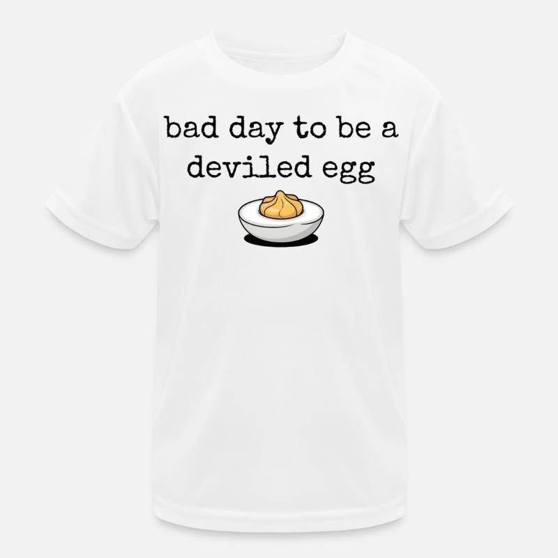 Lustiger Spruch Ei Buffet Essen Bad Day Deviled Eg Kinder Funktions-T-Shirt