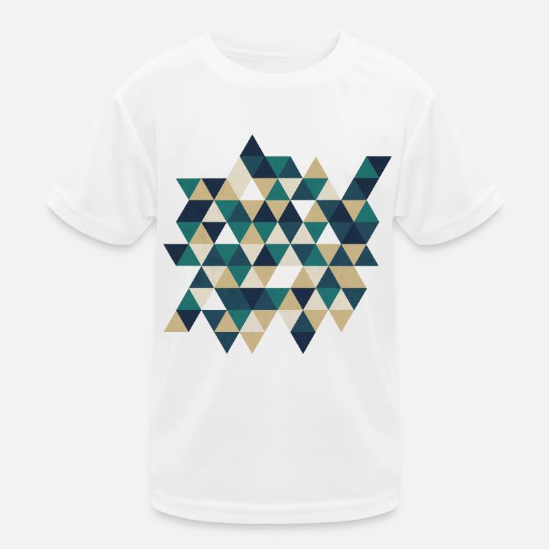 Geometric Triangle Mosaic Kids Functional T-Shirt