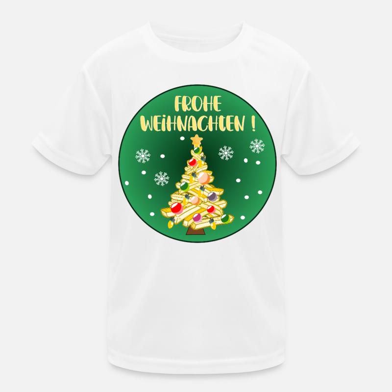 FROHE WEIHNACHTEN WEIHNACHTSBAUM POMMES Kinder Funktions-T-Shirt