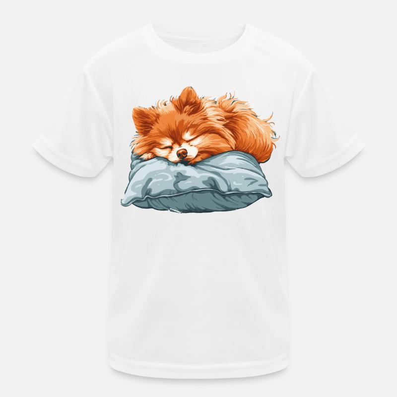 Sleeping Spitz on pillow Kids Functional T-Shirt