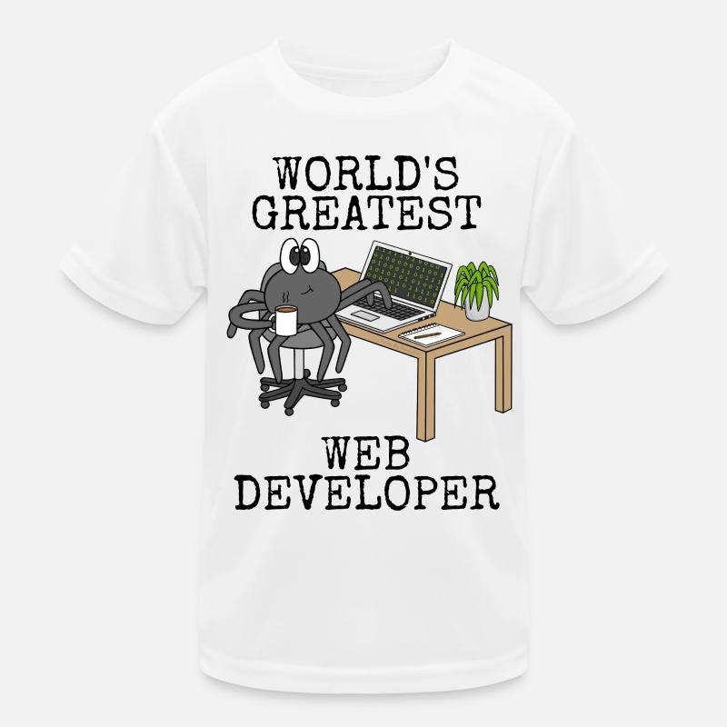 World's Greatest Web Developer, Spider Funny Kids Functional T-Shirt