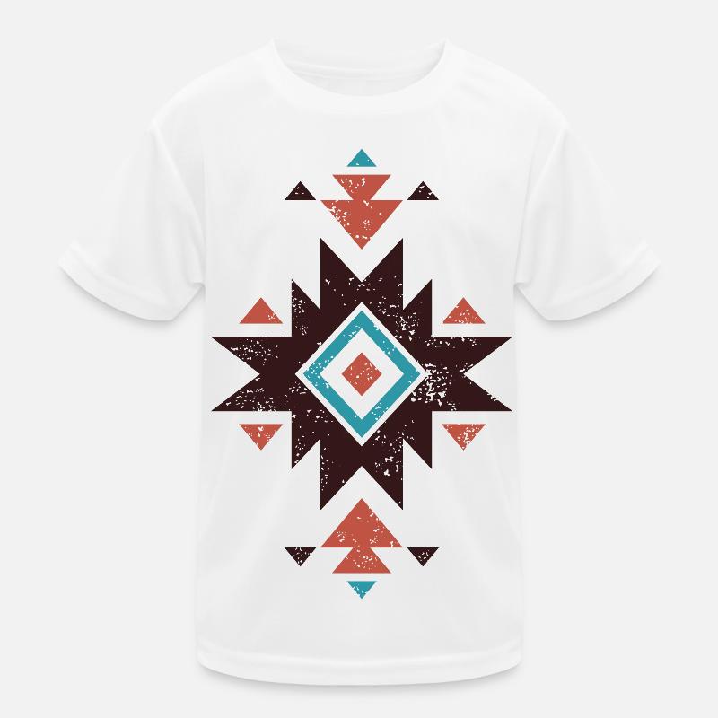 Boho-Diamant-Emblem - Kinder Funktions-T-Shirt - Weiß