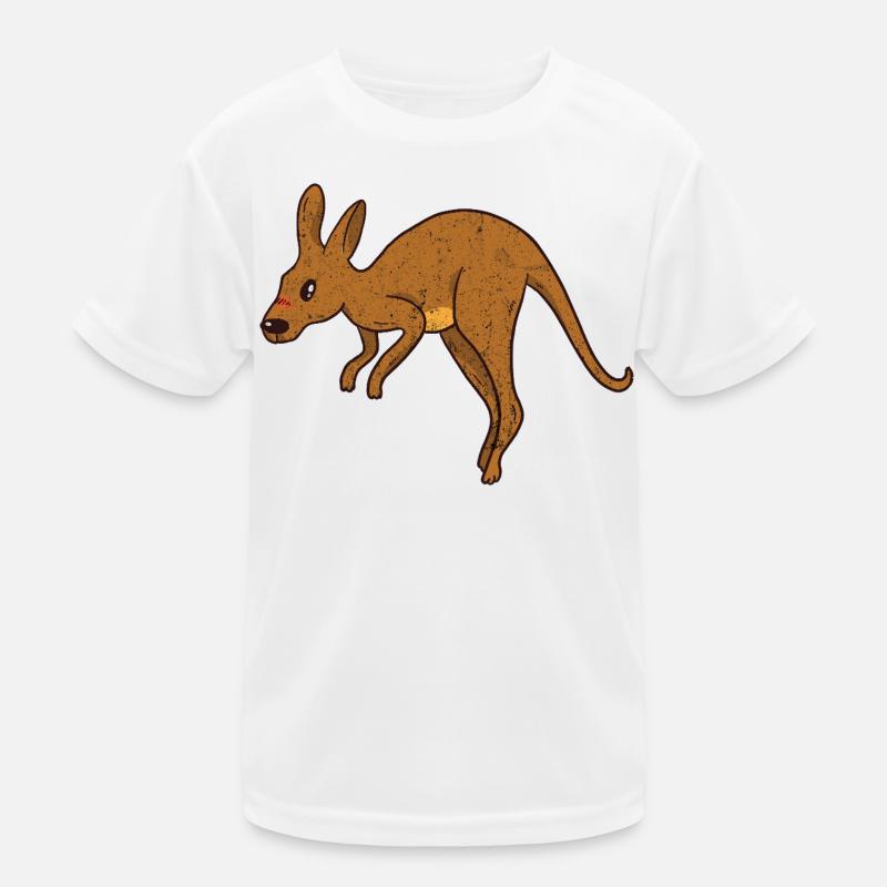 Känguru Vintage Rust-Texture Kinder Funktions-T-Shirt