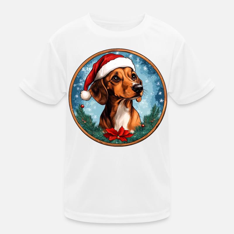 Teckel Père Noël T-shirt sport Enfant