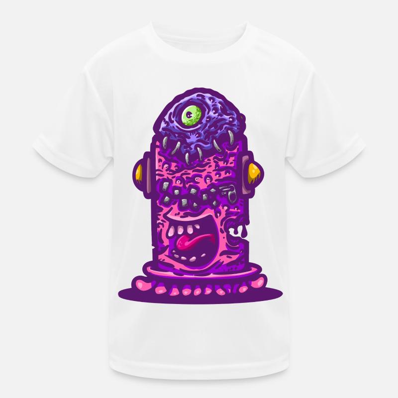 Violet Psychedelic Monster Kids Functional T-Shirt