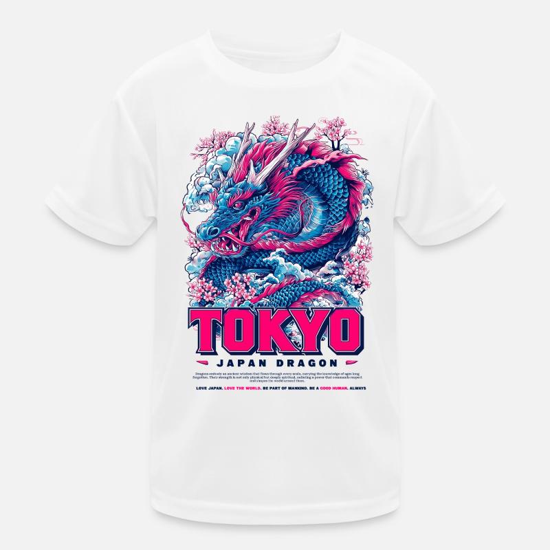 Tokyo Dragon Neon Flowers Kids Functional T-Shirt