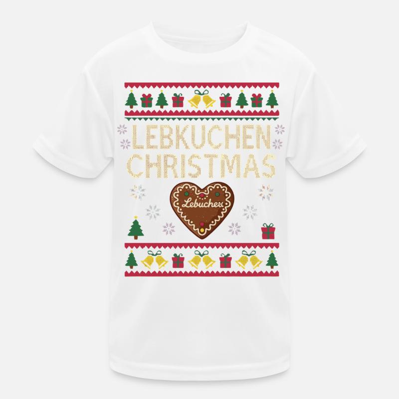 Gingerbread Christmas Funny Gift Baking Kids Functional T-Shirt