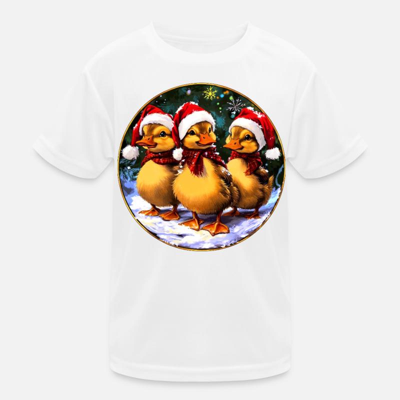 Weihnachtsmann Entchen Kinder Funktions-T-Shirt