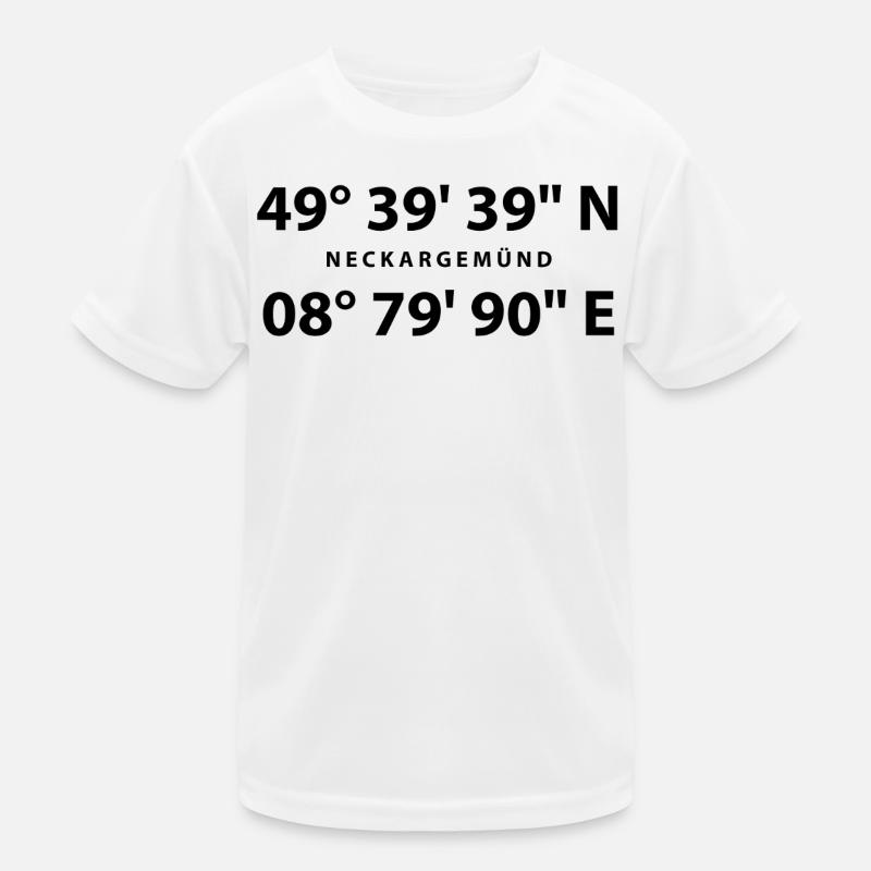 Neckargemünd with GPS coordinates Kids Functional T-Shirt