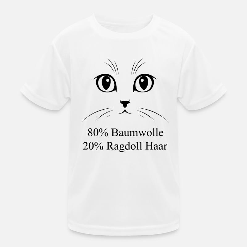 80% Baumwolle 20% Katzenhaar Ragdoll Geschenk Kinder Funktions-T-Shirt