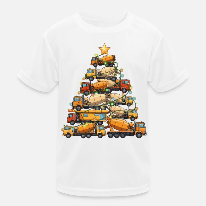 Lustiger Betonmischer Baum Weihnachtsbaum Geschenk Kinder Funktions-T-Shirt