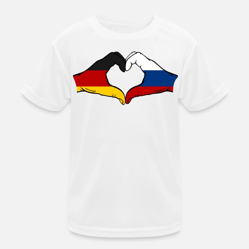 Cœur du drapeau Allemagne et de la Russie T-shirt sport Enfant