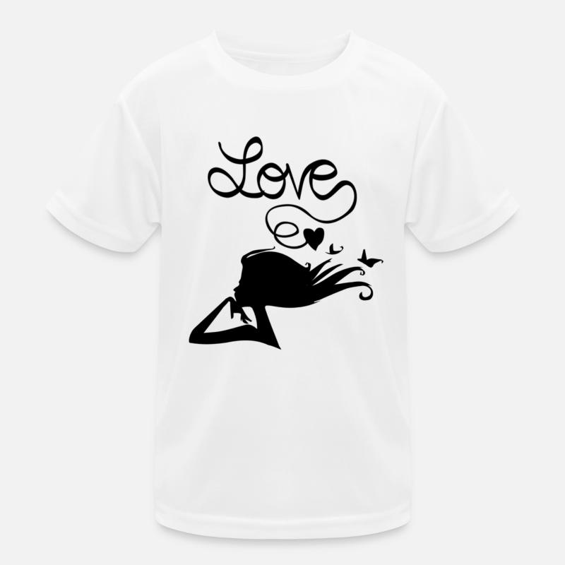 Liebe ist ein Herz Kinder Funktions-T-Shirt