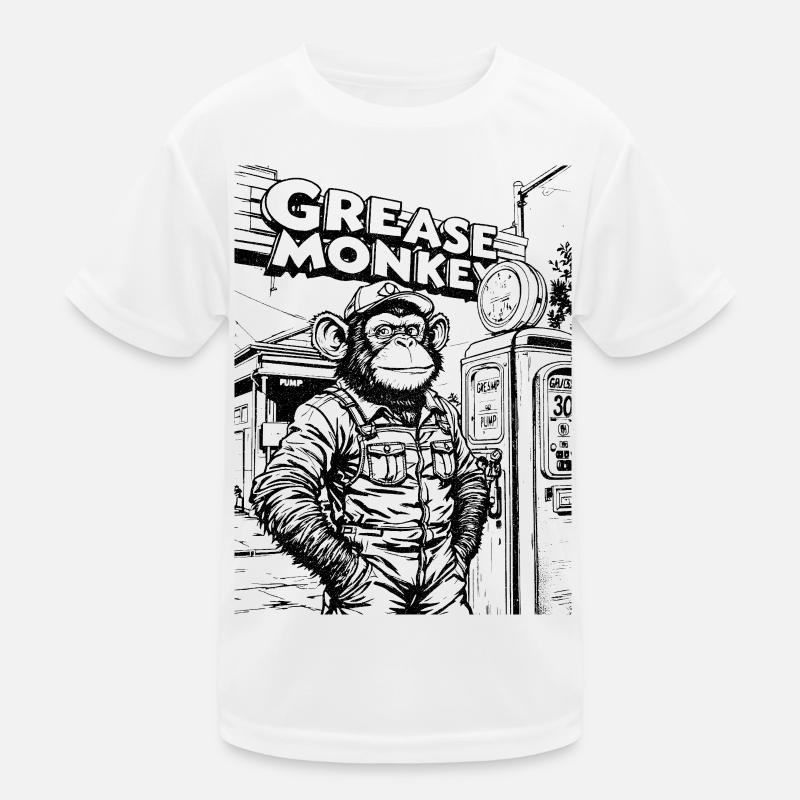 GreaseMonkey Line Art Kids Functional T-Shirt
