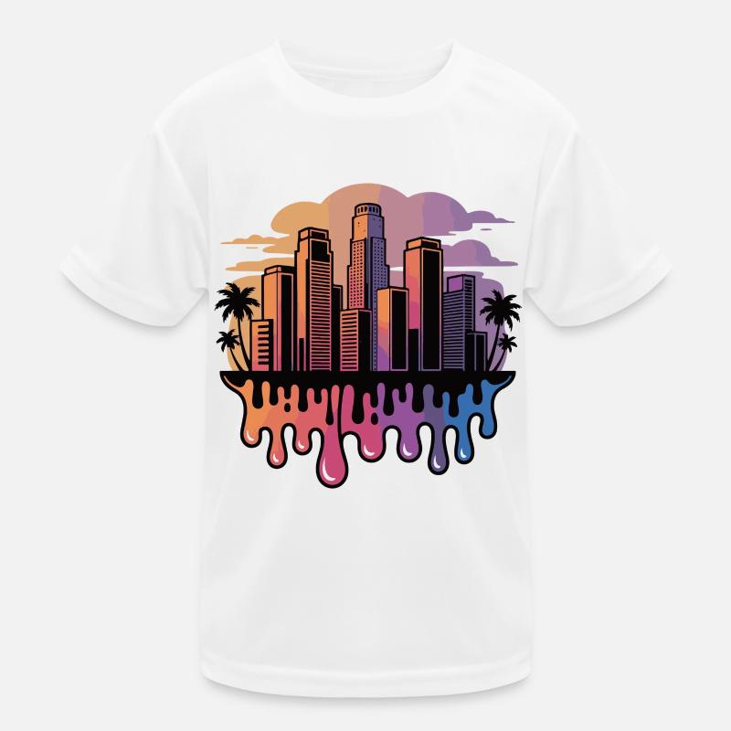 Gradient Skyline Drops Kids Functional T-Shirt