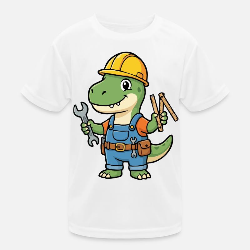 Ouvrier du bâtiment Dino avec des outils T-shirt sport Enfant