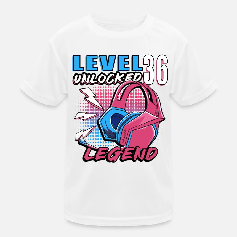 Level 36 Unlocked Legend Headphones Kids Functional T-Shirt