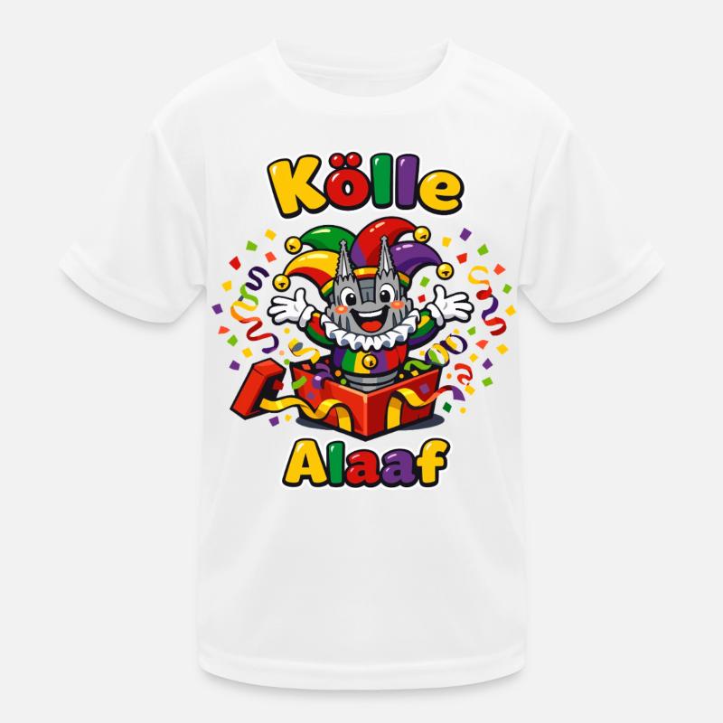 Funny clown celebrates carnival in Cologne Alaaf Kids Functional T-Shirt