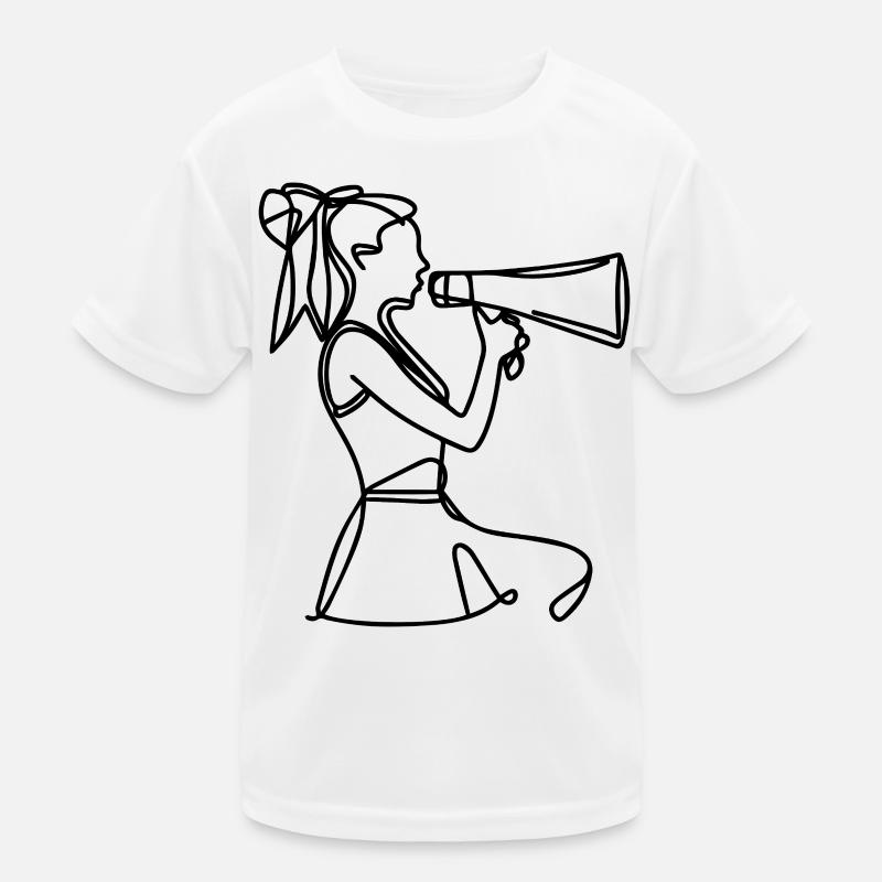 Cheerleader Drawing Kids Functional T-Shirt