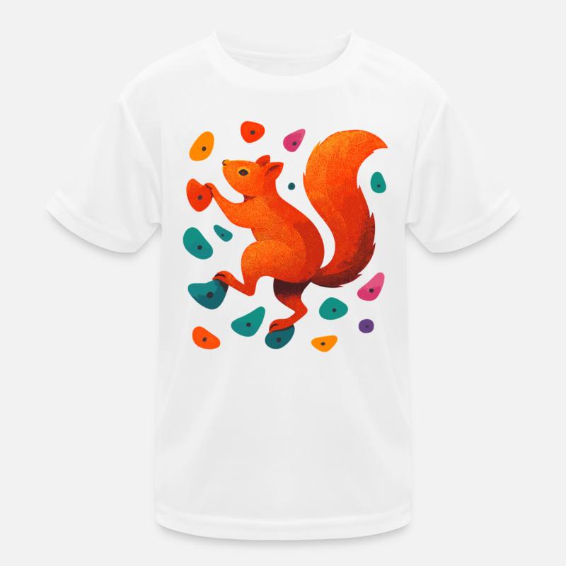 Bouldern Eichhörnchen Klettern Motivation Geschenk Kinder Funktions-T-Shirt