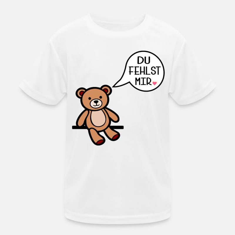 Du fehlst mir - Bär Kinder Funktions-T-Shirt