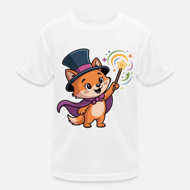 Zauberfuchs mit Sternenstab Kinder Funktions-T-Shirt