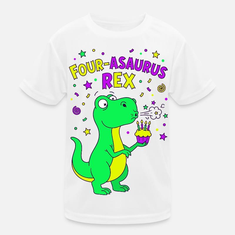 4e anniversaire du Quatre-Asaurus Rex T-shirt sport Enfant