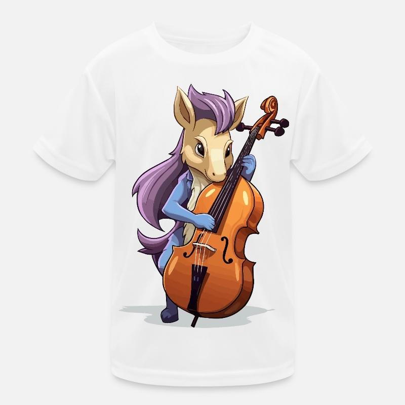 Unicorn Cello Player Kids Functional T-Shirt