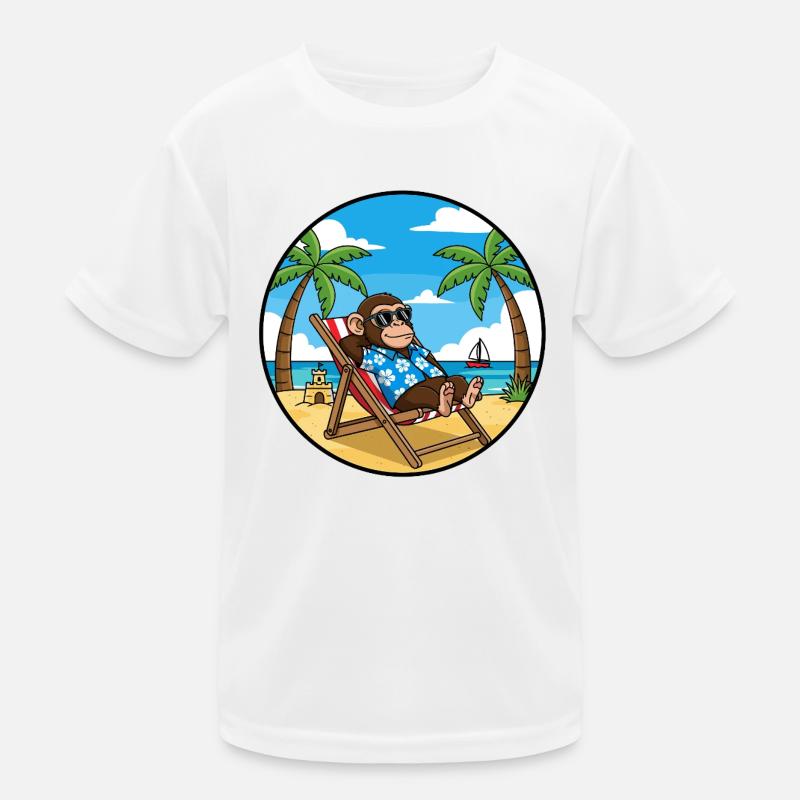 Coole Monkey Beach Vacation Summer Vibes Kinder Funktions-T-Shirt