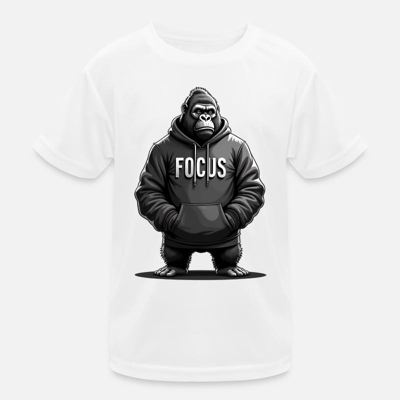 Gorilla Focus Kraft Motivation Training Kinder Funktions-T-Shirt