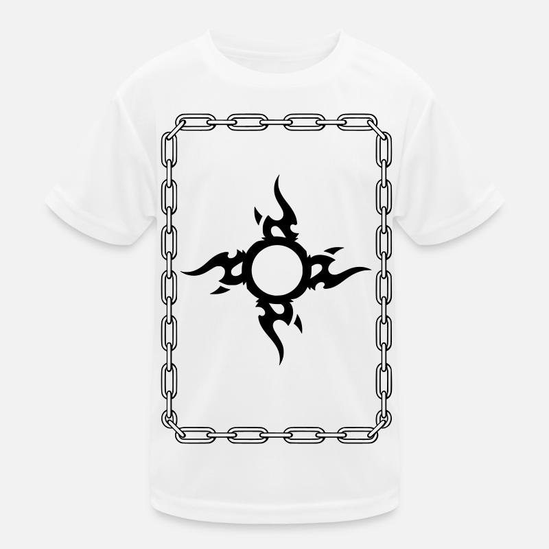 Black Tribal Surrounded Chain Kids Functional T-Shirt