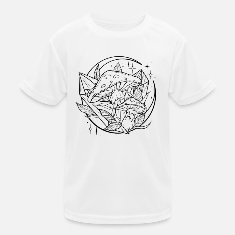 Witchy Toadstool with Magic Crystal Kids Functional T-Shirt