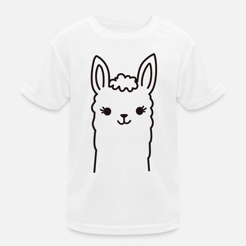Süßes Alpaka Llama Kopf Line Art Kinder Funktions-T-Shirt