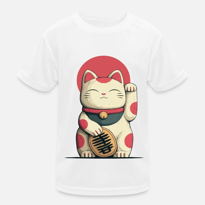 Maneki-Neko Glücks-Katze Kinder Funktions-T-Shirt