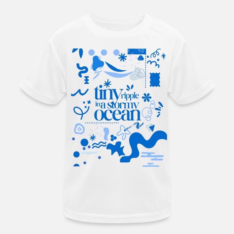 Petite ondulation dans un océan orageux (schéma chargé) - T-shirt sport Enfant - blanc