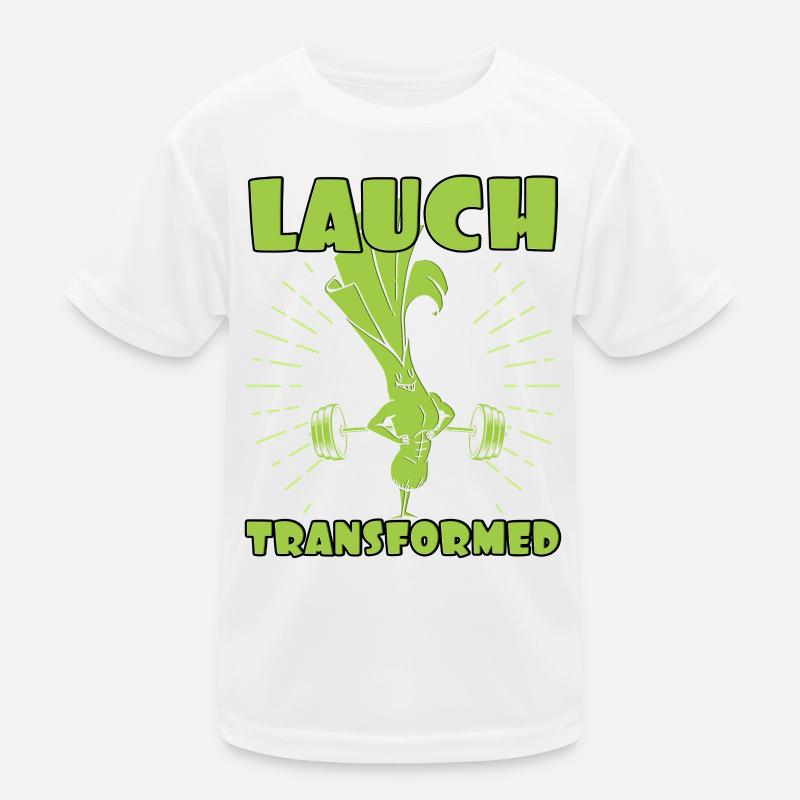 HALTÉROPHILE DE POIREAU TRANSFORMÉ Drôle T-shirt sport Enfant